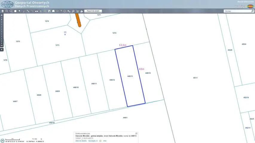 Działka budowlana w Ustr. Morski 950 m od morza