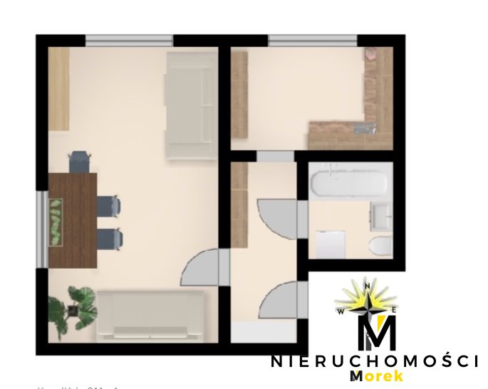 Małe mieszkanie z niskim czynszem.