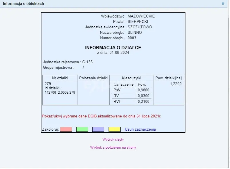 BLINNO DZIAŁKA 1,22 HA ROLNA