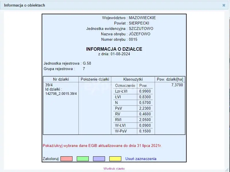 JÓZEFOWO 7,37 HA DZIAŁKA ROLNA BLISKO LASU