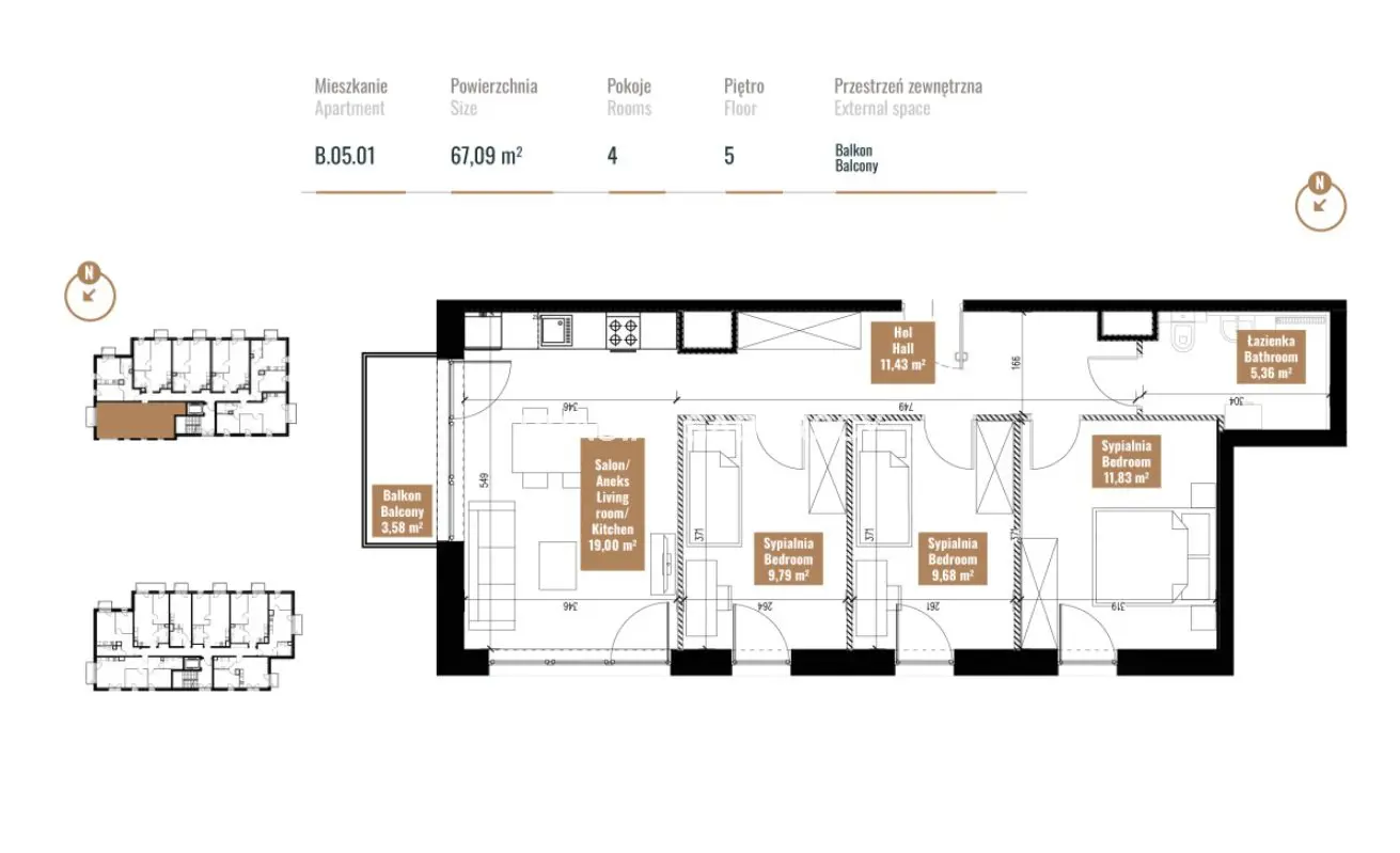 67m2 4 pokbalkon Zabłocie