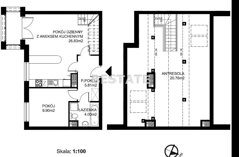 Dwupoziomowe,gotowe do zamieszkania,m.postojowe