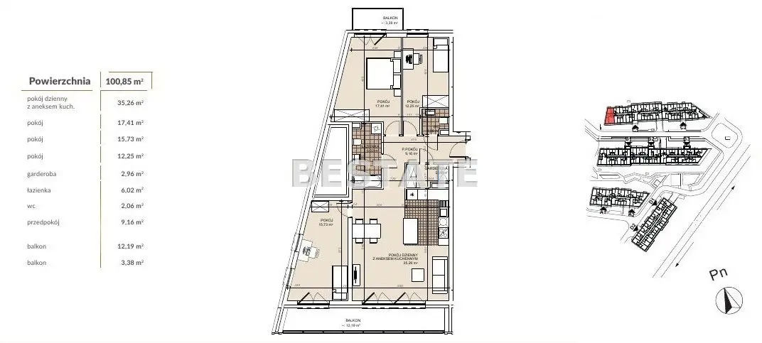 M4 w centrum miasta,2 balkony, komórka,m.postojowe