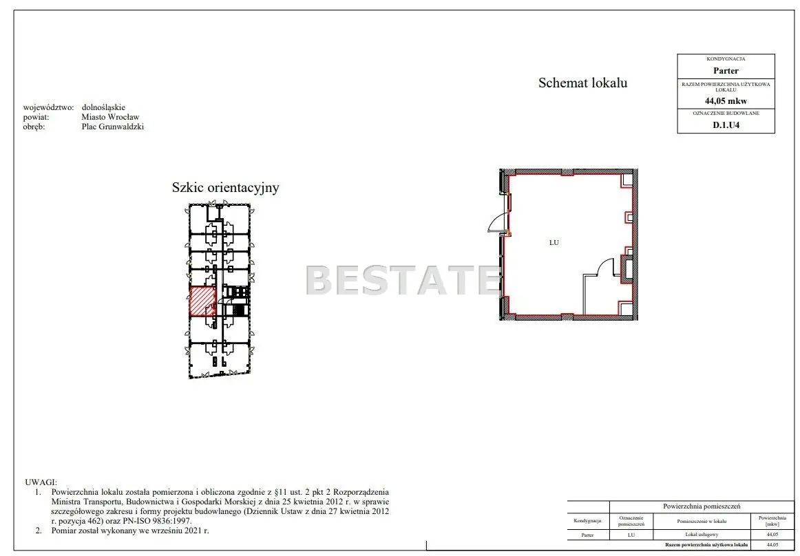 Deweloperski lokal usługowy 44,05m2, Śródmieście