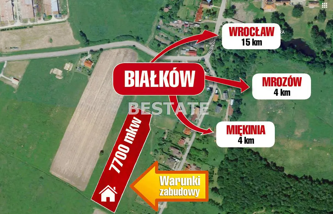 Duża dz. budowlana pod Wrocławiem.OBNIŻONA CENA