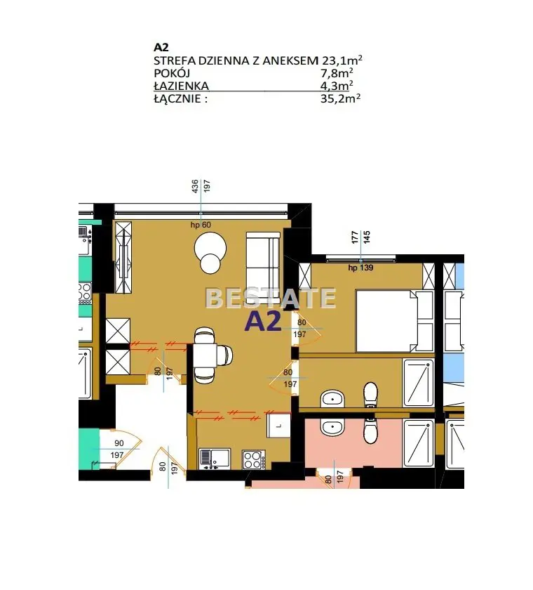 8 kawalerek w bloku mieszkalnym, Bugaj