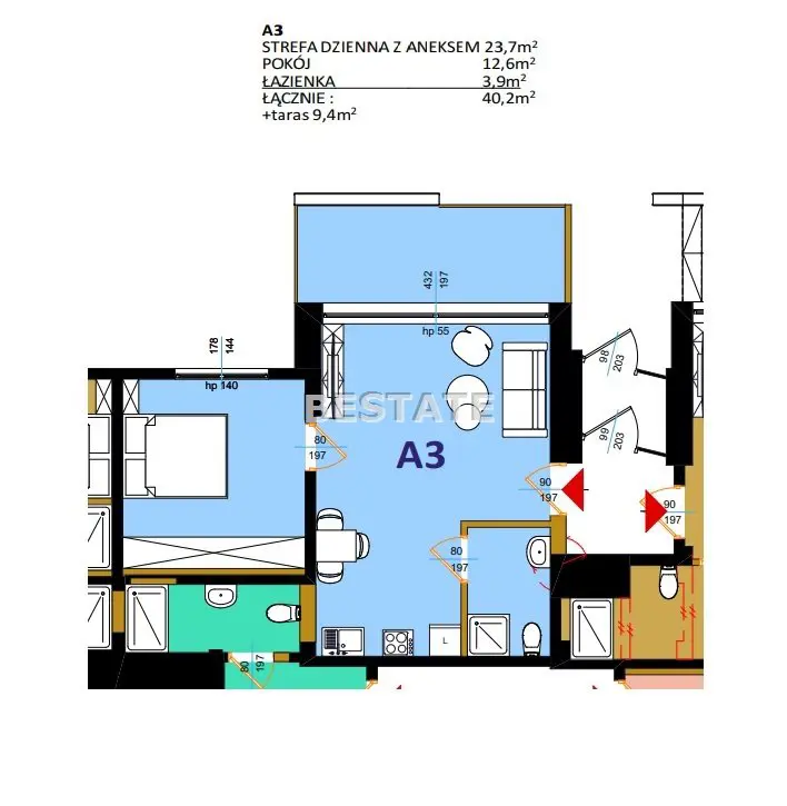 8 kawalerek w bloku mieszkalnym, Bugaj