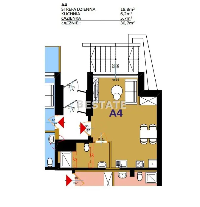 8 kawalerek w bloku mieszkalnym, Bugaj