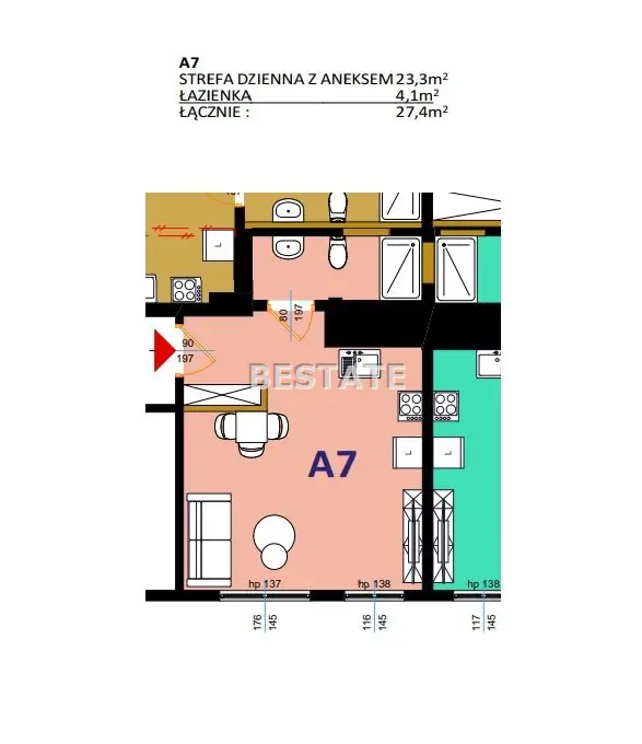 8 kawalerek w bloku mieszkalnym, Bugaj