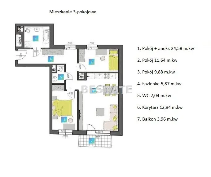 M-4 w centrum Łodzi, balkon, miejse postojowe