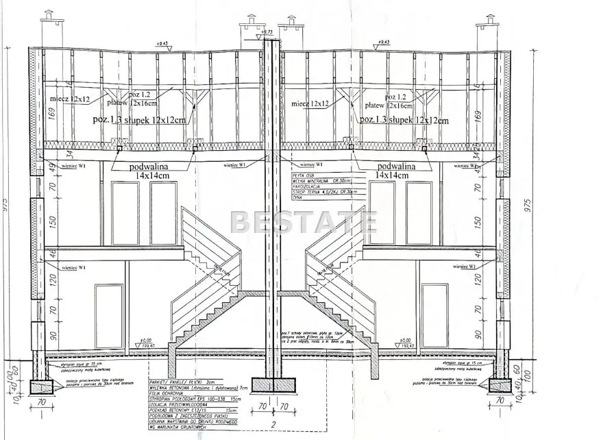 Dom w zabudowie bliźniaczej, st. deweloperski
