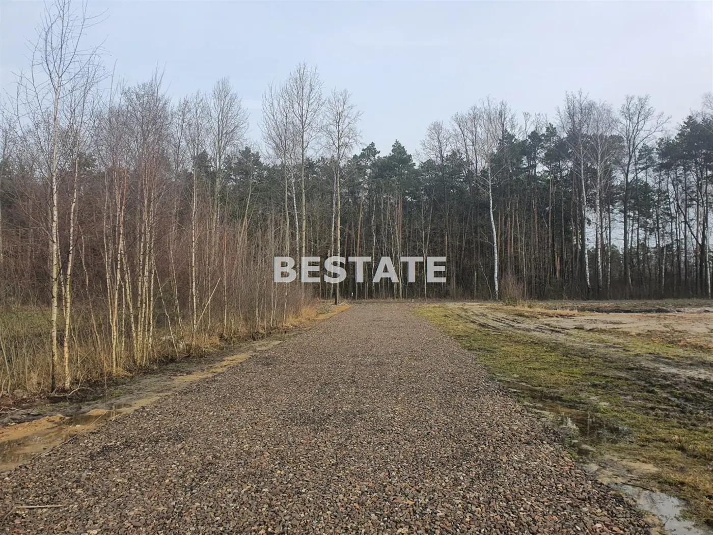 Dom w stanie surowym zamknietym w zielonej okolicy