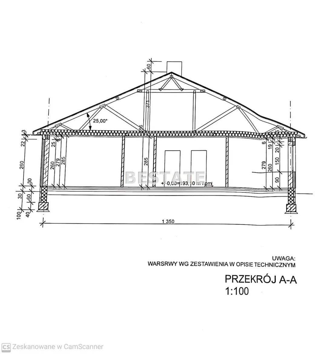 Parterowy dom z garażem, stan surowy zamknięty