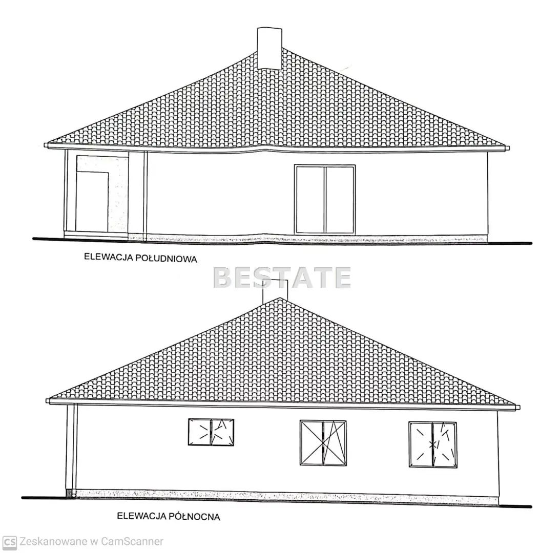 Parterowy dom z garażem, stan surowy zamknięty