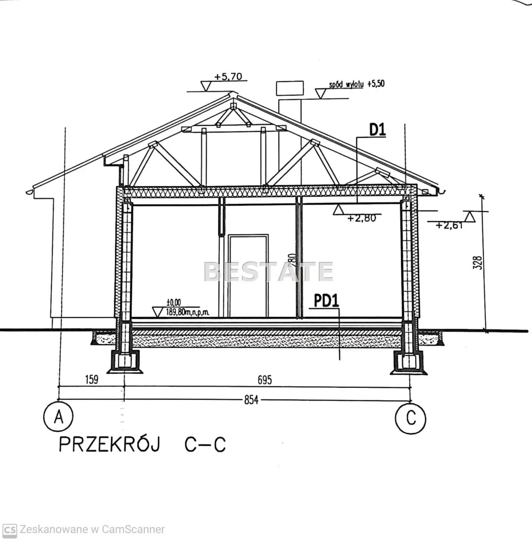 Parterowy, funkcjonalny dom w stanie deweloperskim