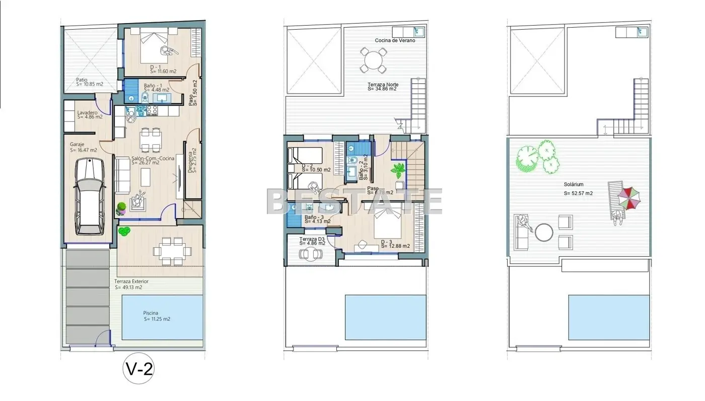 Nowoczesne domy z basenem, nowe,Murcja, Hiszpania.