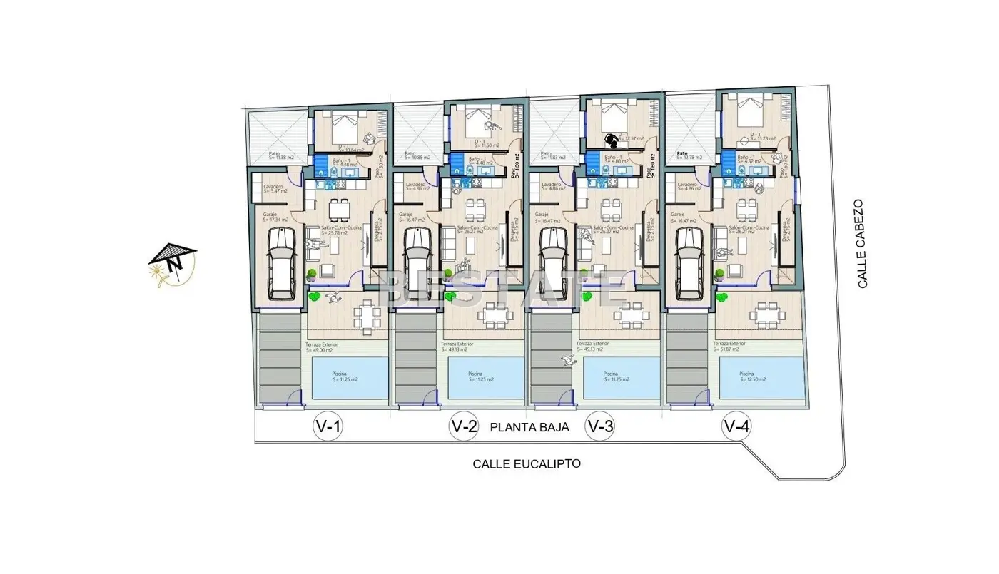 Nowoczesne domy z basenem, nowe,Murcja, Hiszpania.