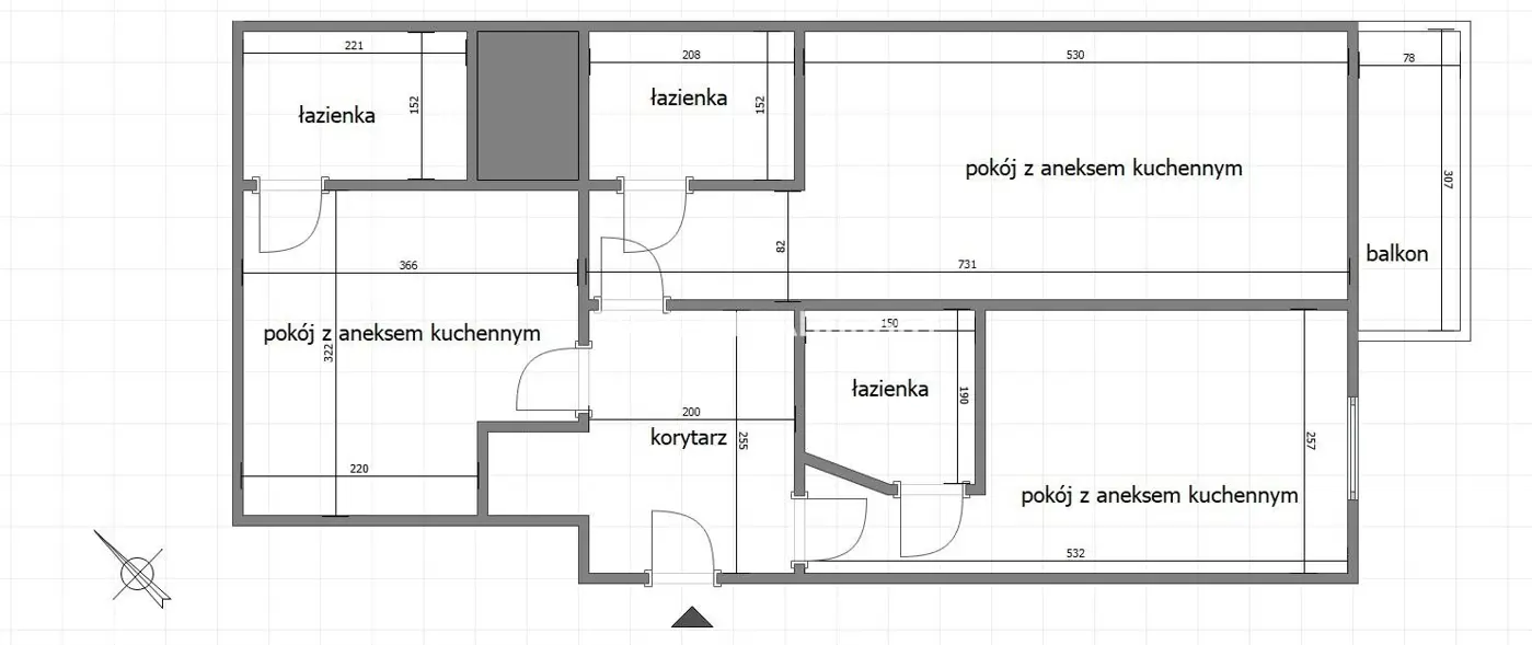 3 KAWALERKI W JEDNYM MIESZKANIU