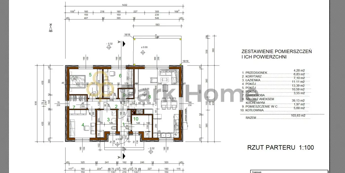Dom, 4 pokoje 104 m² na sprzedaż - Przybyszewo