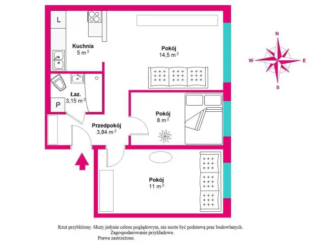 Mieszkanie na sprzedaż, 3 pokoje, 45,3m2, Kołobrzeg, Kaliska