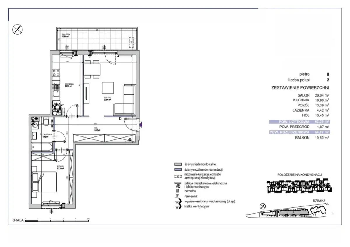 Przestronne 2 pokojowe z widną kuchnią