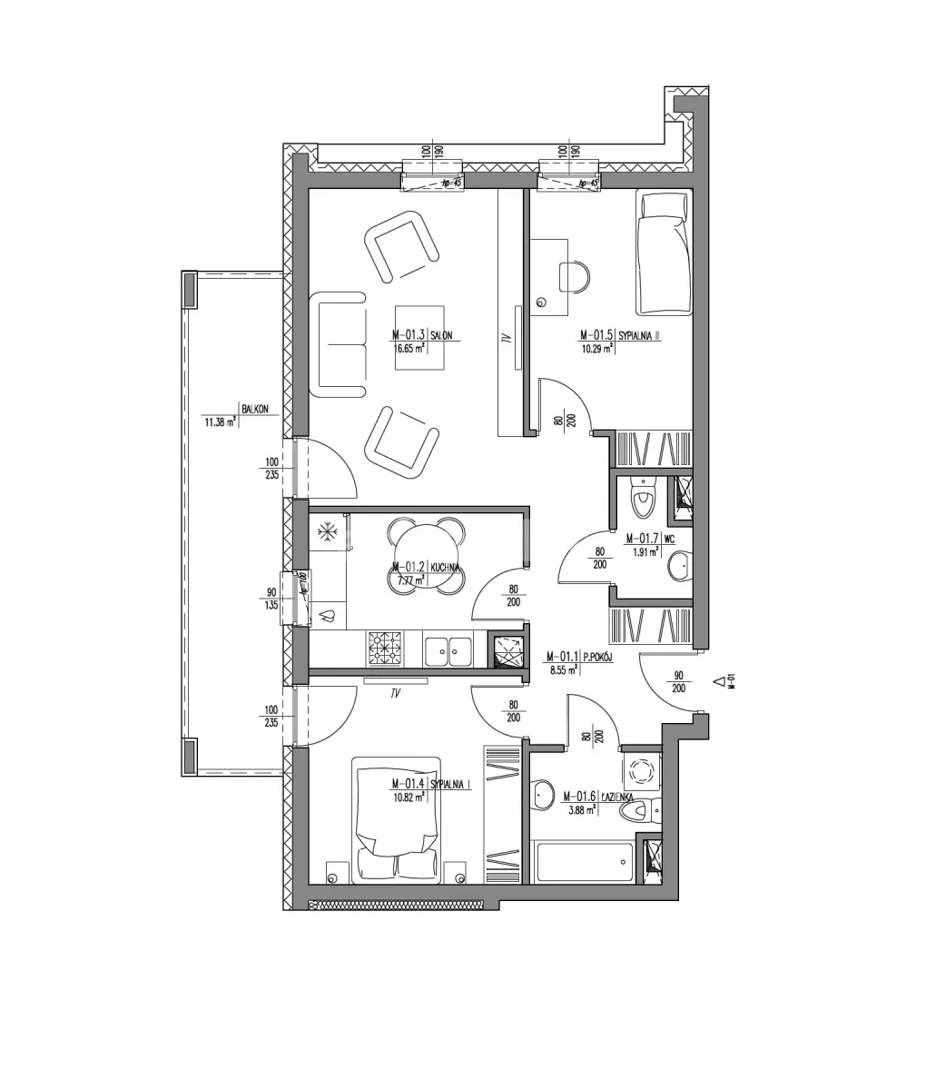 3pokoje kuchnia Słoneczna Dąbrowa