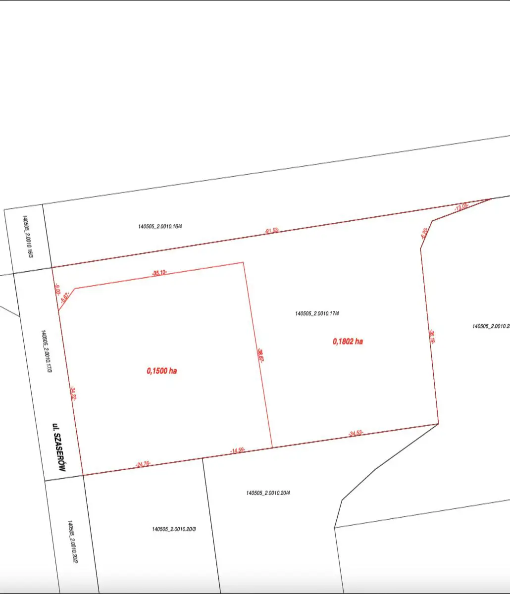 Działka 1 800 m2 | WZ | Woda Prąd Gaz