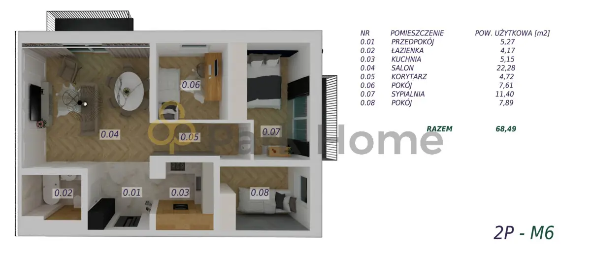 Mieszkanie, 4 pokoje 68 m² na sprzedaż - Rydzyna