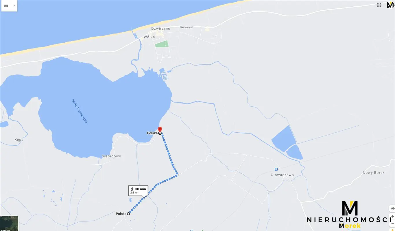 Działka 8 km od morza.