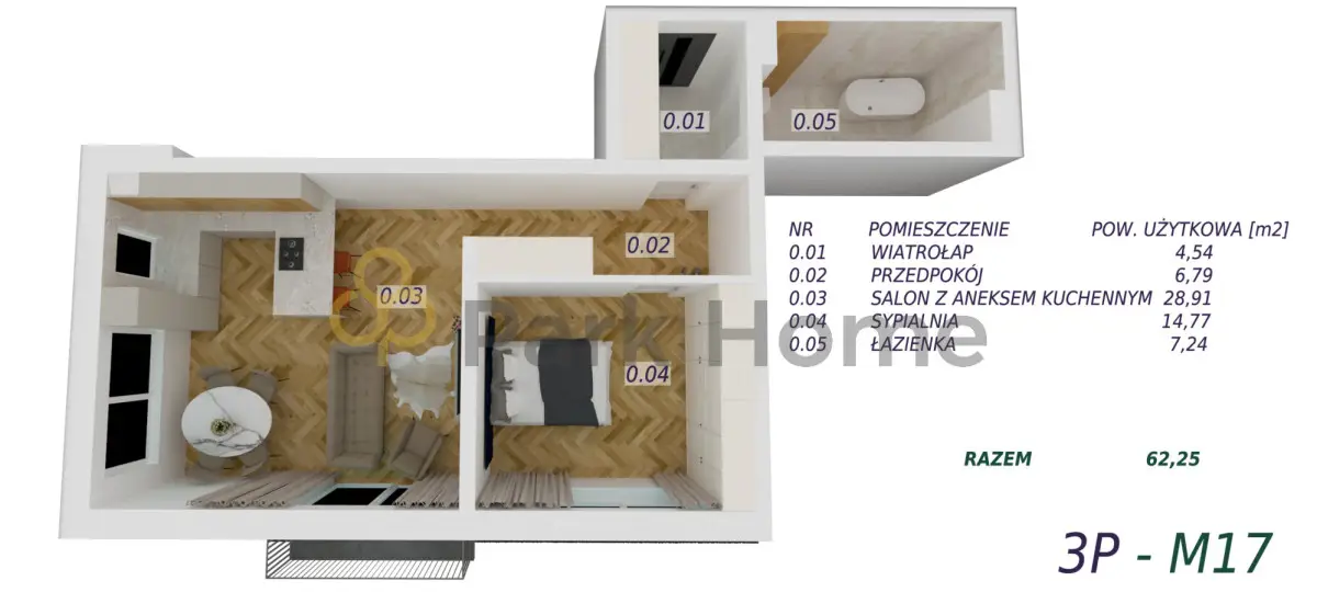 Mieszkanie, 2 pokoje 62 m² na sprzedaż - Rydzyna