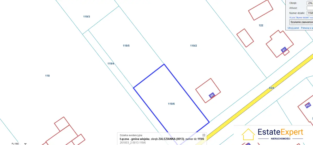 Działka budowlana w Zaleziance gm. łaczna
