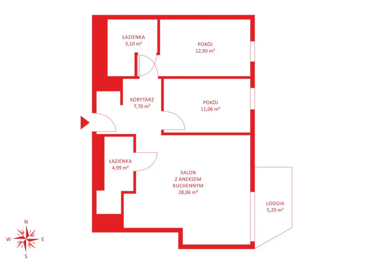 Mieszkanie na sprzedaż, 3 pokoje, 69,81m2, Gdańsk, Aleja Gen. Józefa Hallera