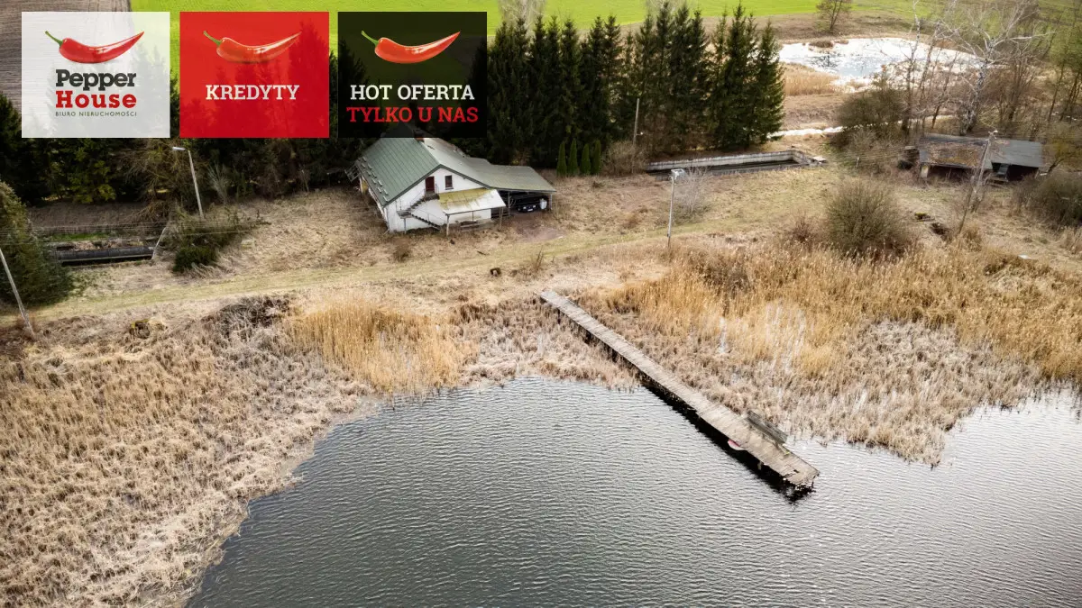 duża działka z własnym stawem i domkiem