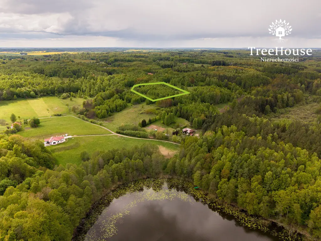 Działki w otulinie lasu nad jeziorem