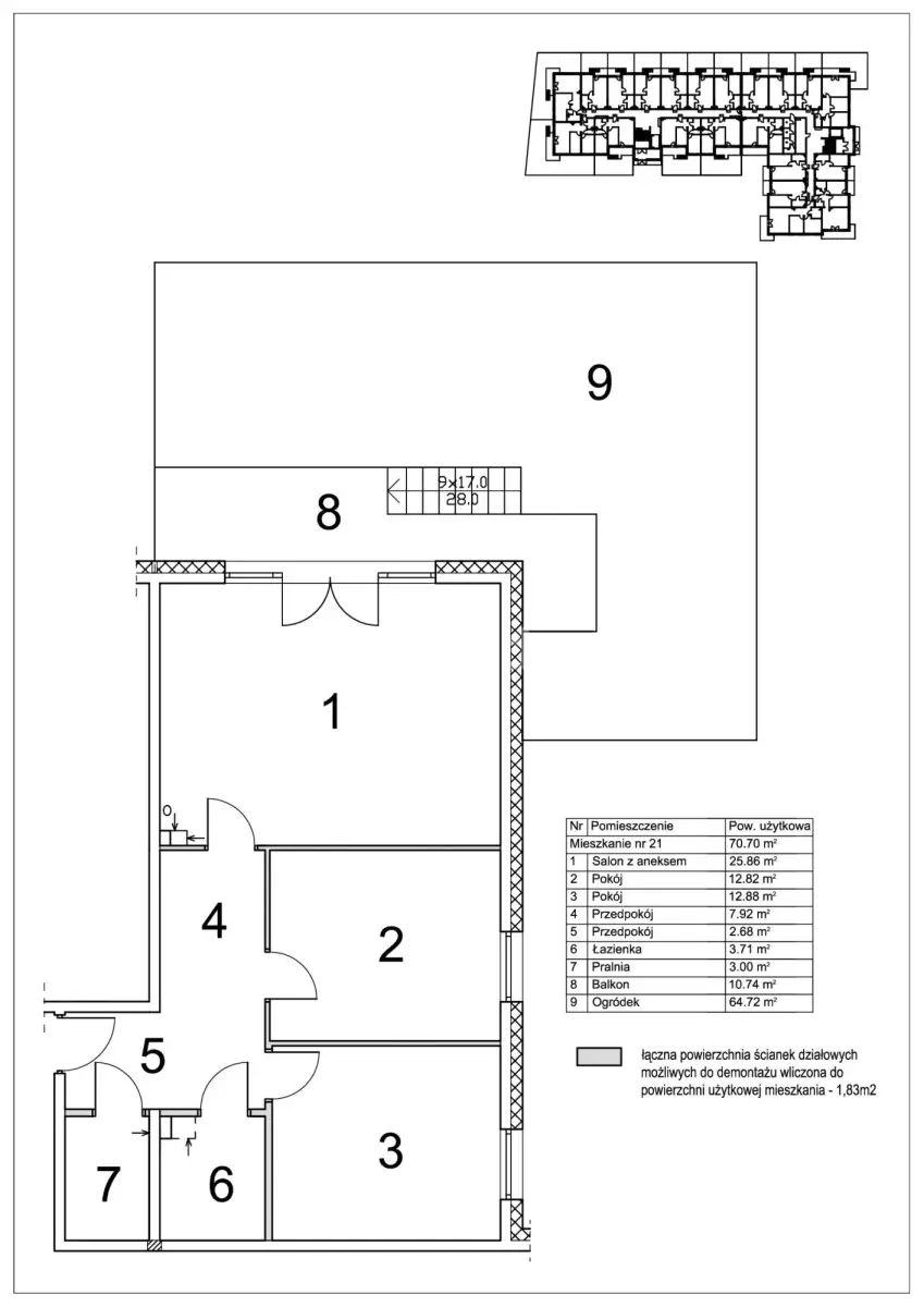 OKAZJA 3 POKOJE 70,70 M2 DUŻY OGRÓD