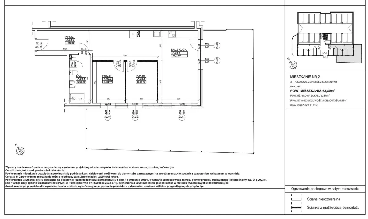 CIECHOCINEK 3 POKOJE 63,80 M2 Z DUŻYM OGRODEM