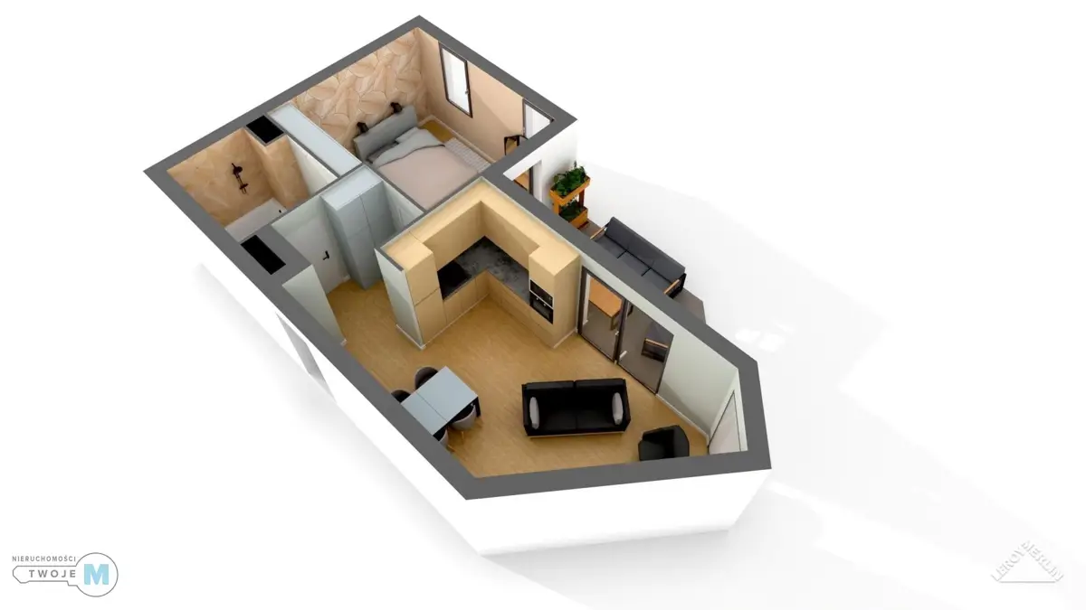 2 pokoje w apartamentowcu z pięknym widokiem