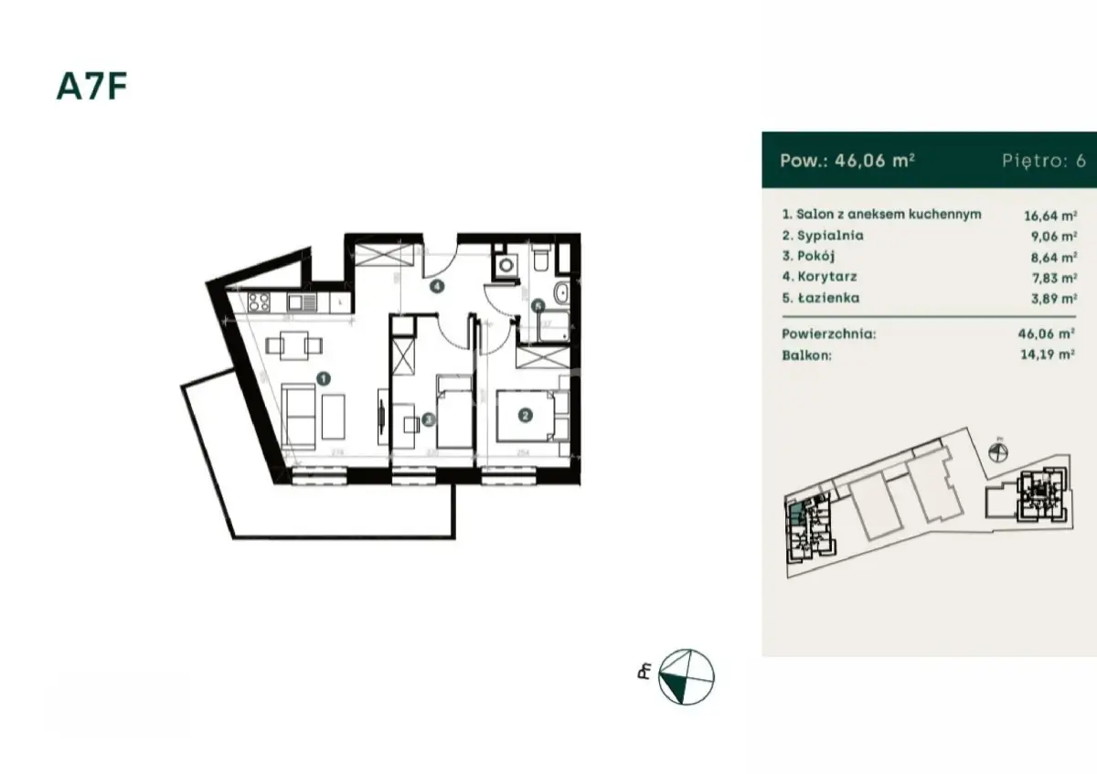 Na sprzedaż 3-pokojowe mieszkanie z tarasem.