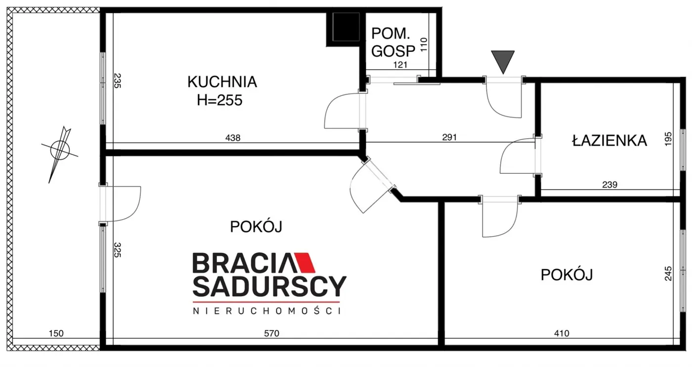 Dwupokojowe z osobną kuchnią. Kliny.