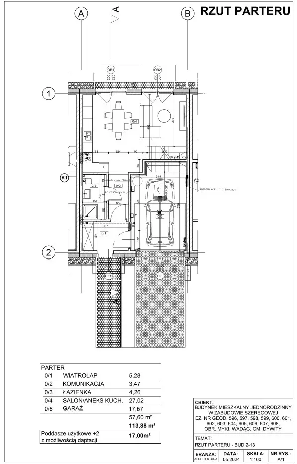 Dom w zabudowie szeregowej w Wadągu