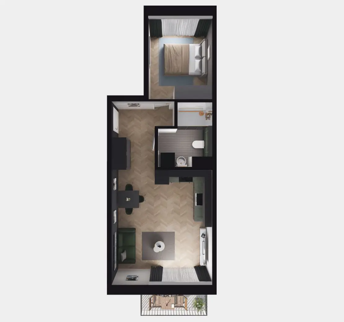 Gotowe do odbioru dwupokojowe mieszkanie