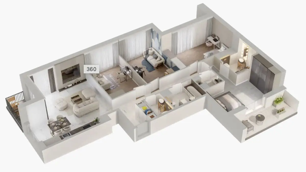 Przestronne 5-pokojowe mieszkanie z 3 balkonami