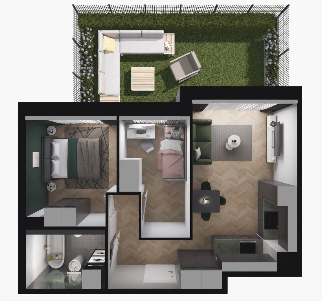 Okazja. Gotowe 3 pokoje z dwoma ogródkami