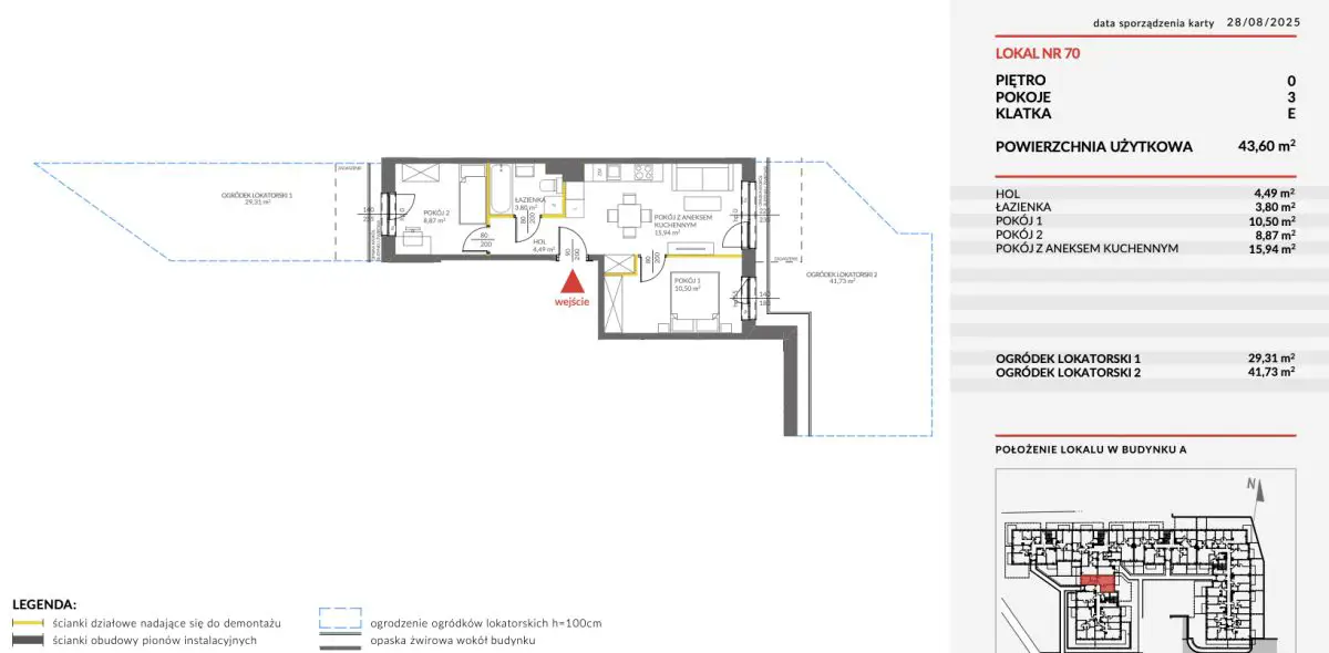 Okazja. Gotowe 3 pokoje z dwoma ogródkami