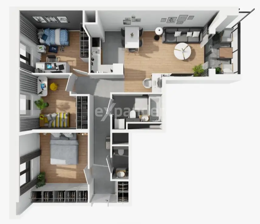 4 -pokojowe mieszkanie z balkonem