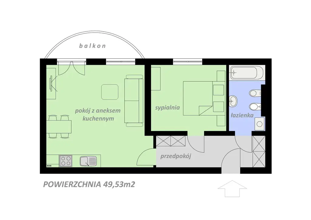 Komfortowe mieszkanie 2-pokojowe w Podczelu