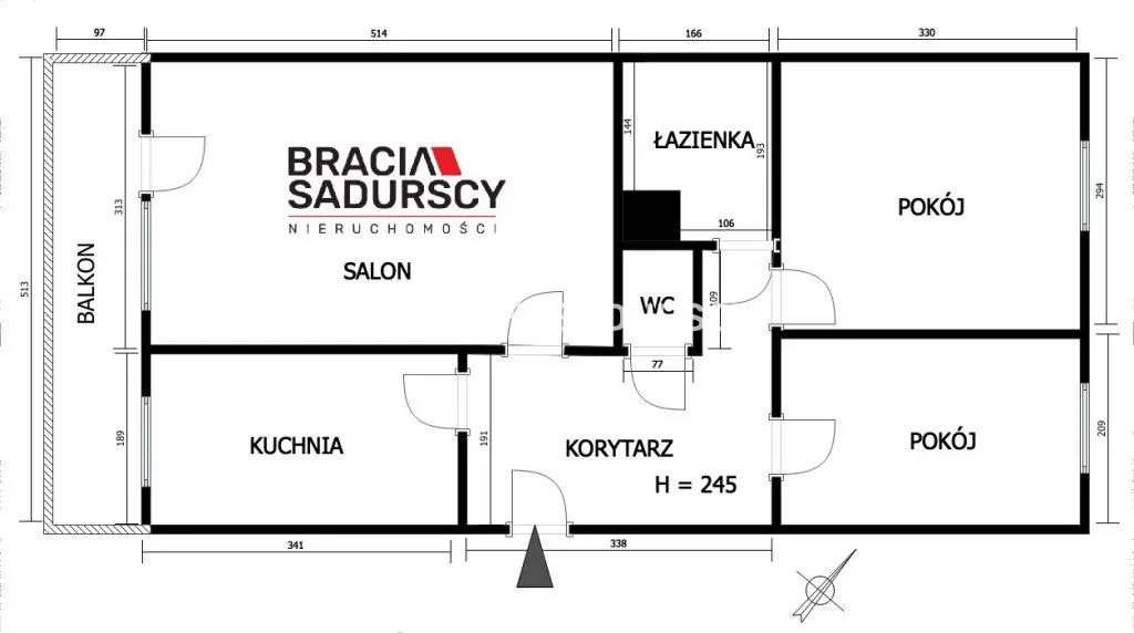 3 pok mieszkanie z dużym balkonem os. Przy Arce