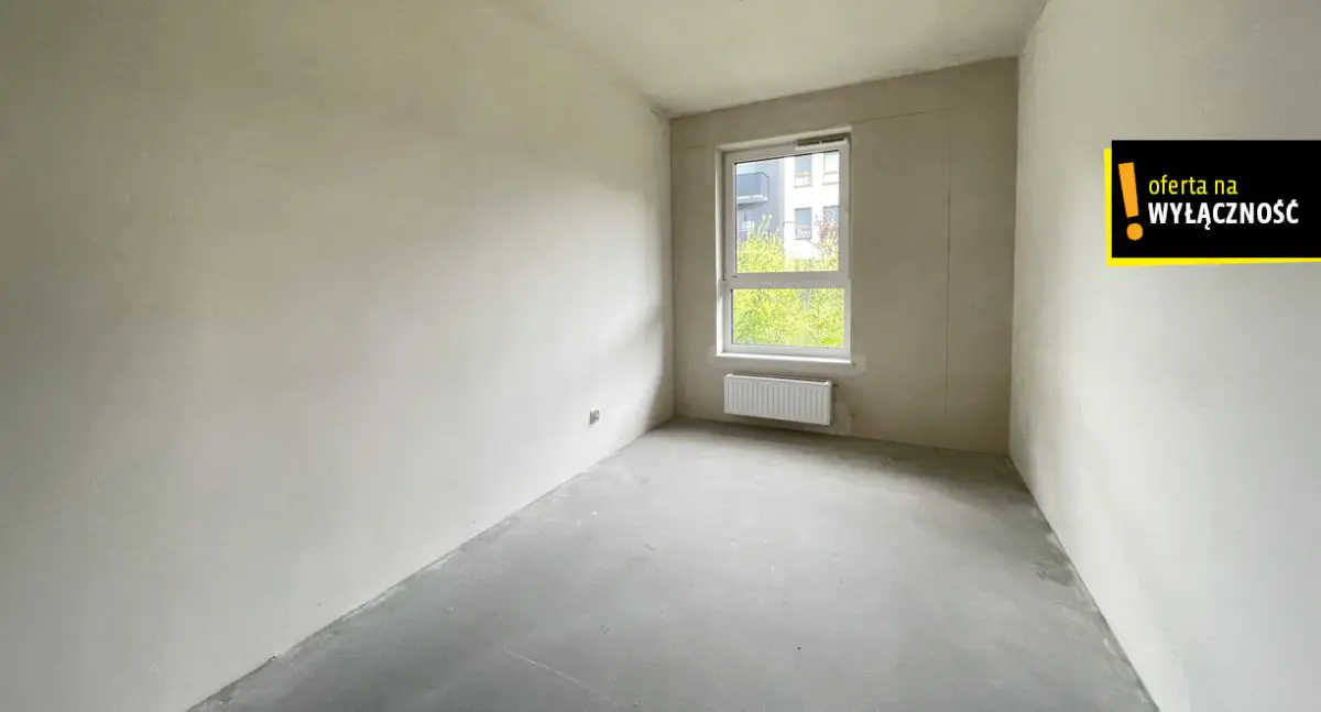 4 pokoje w stanie deweloperskim, ogródek 82,38 m²