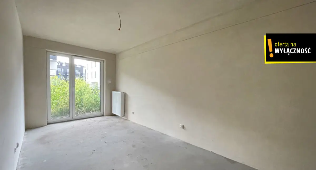 4 pokoje w stanie deweloperskim, ogródek 82,38 m²