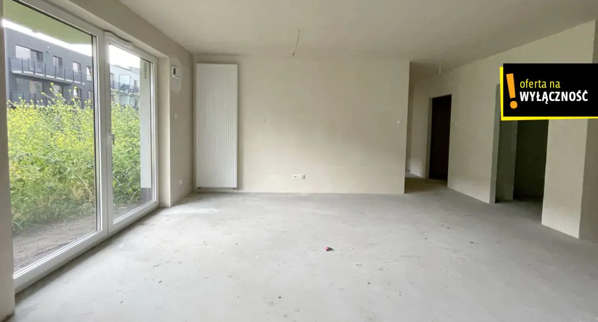 4 pokoje w stanie deweloperskim, ogródek 82,38 m²